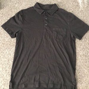 Brown/Grey short sleeved quarter button down shirt